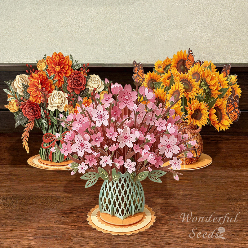 ✨🌱Early Holiday Sale 49% OFF🌱2027 Eco-Friendly Plantable “Everlasting” Seed 3D Pop-Up Bouquet Greeting Card