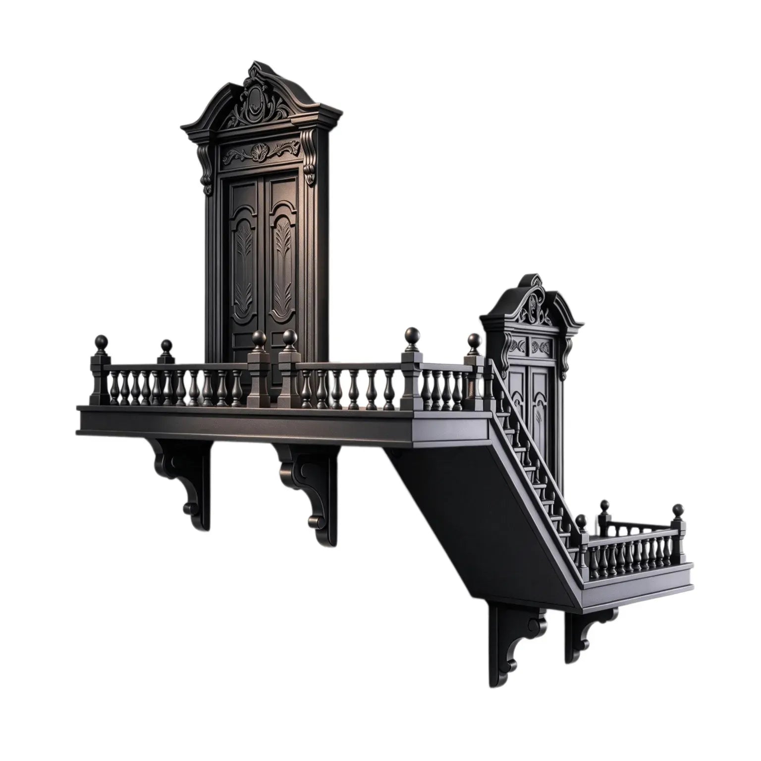 Gothic-style staircase display stand
