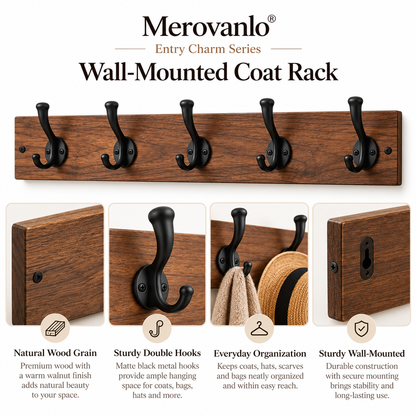 Merovanlo® Entry Charm Wall-Mounted Coat Rack