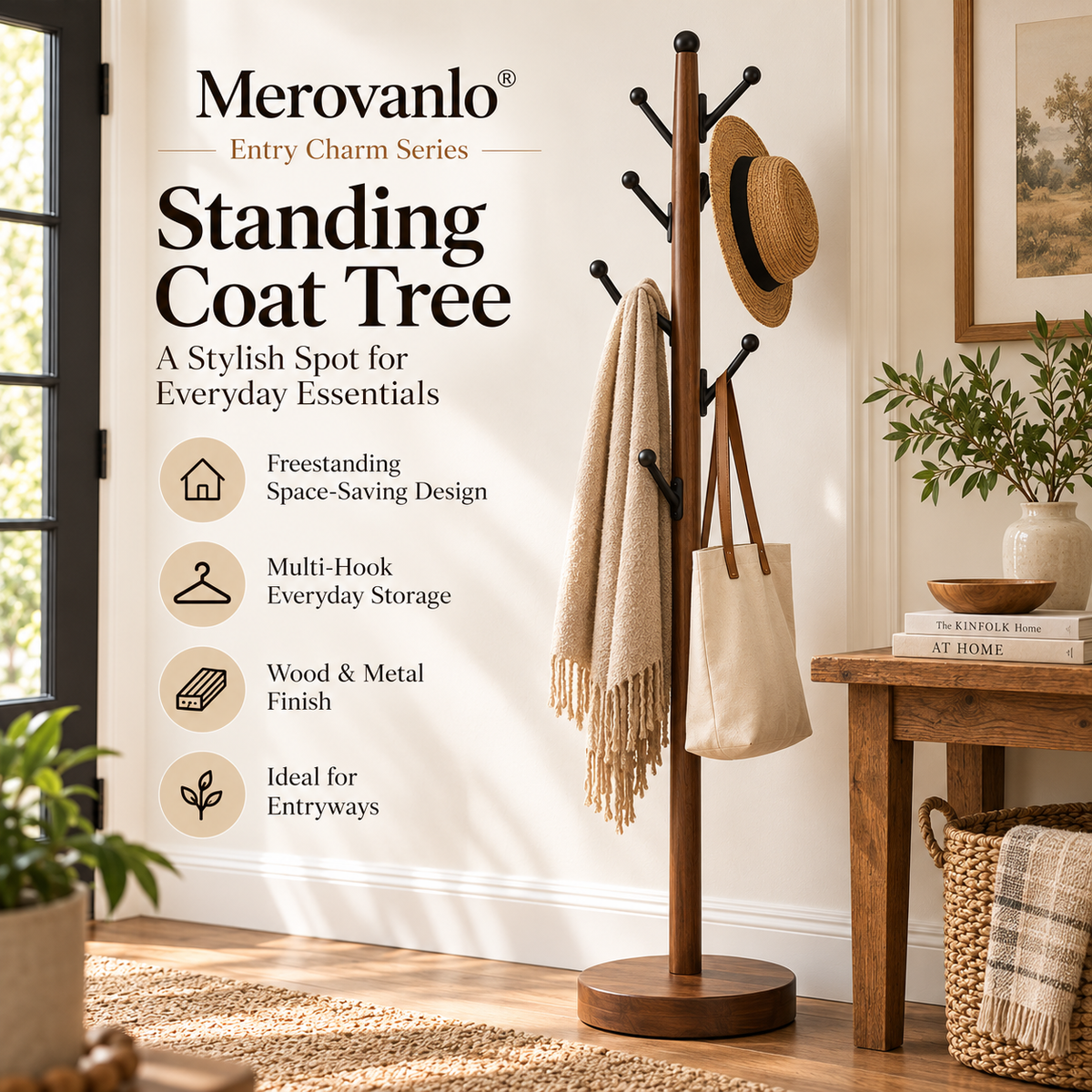 Merovanlo® Entry Charm Standing Coat Trees