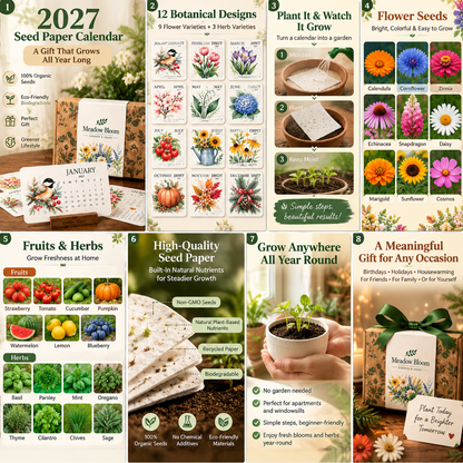 ✨🌱Early Holiday Sale 80% OFF🌱Eco-Friendly Plantable “Timeless” Seed Calendar 2027✨🌱