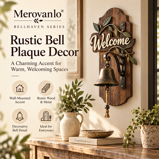 Merovanlo® Bellhaven Rustic Bell Plaque Decor