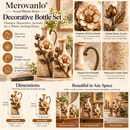 Merovanlo® Vessel Bloom Decorative Bottle Set