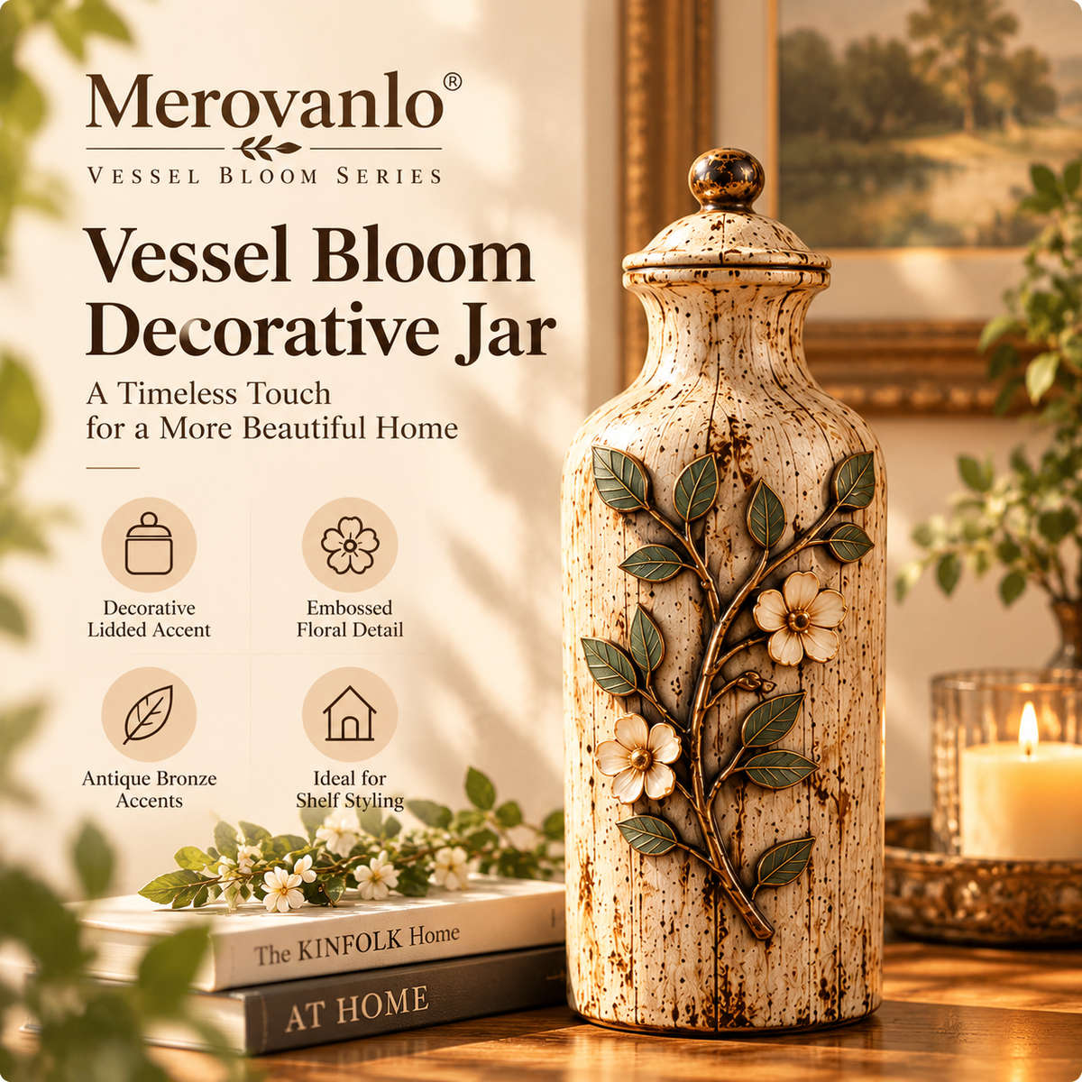 Merovanlo® Vessel Bloom Decorative Jar
