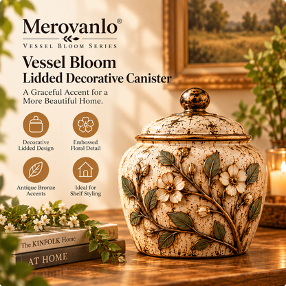 Merovanlo® Vessel Bloom Lidded Decorative Canister